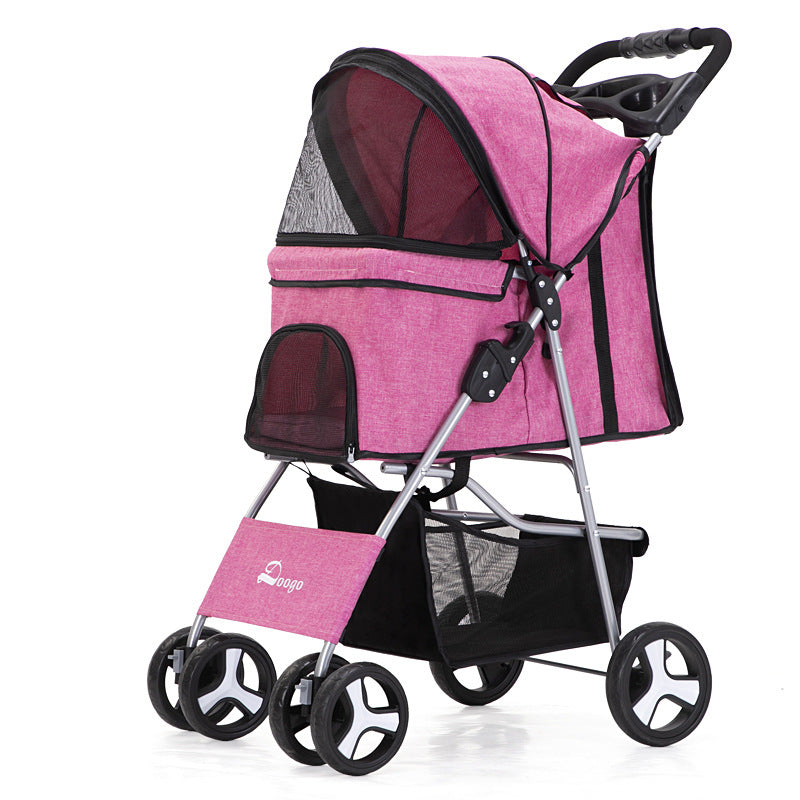 Luxury Foldable Pet Stroller – Breathable & Travel-Friendly Jane's Pet Boutique