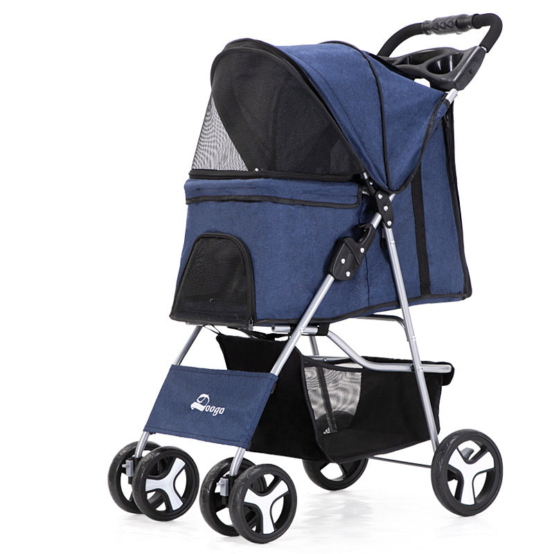 Luxury Foldable Pet Stroller – Breathable & Travel-Friendly Jane's Pet Boutique