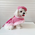 Dog cape+hat+leash sets pink tweed Jane's Pet Boutique