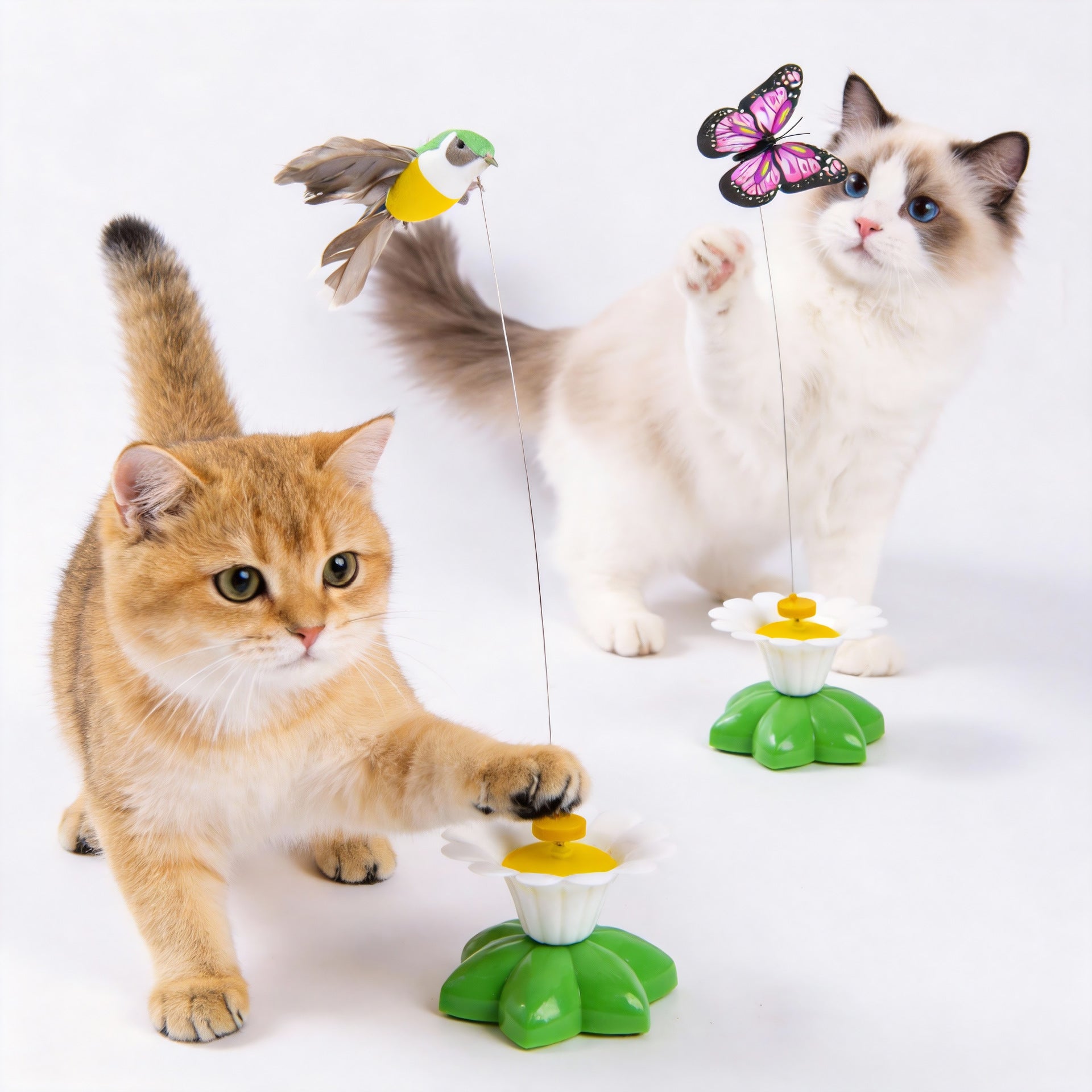Electric Flutter-Motion Cat Toy - 360° Rotating Realistic Butterfly/Bird Jane's Pet Boutique