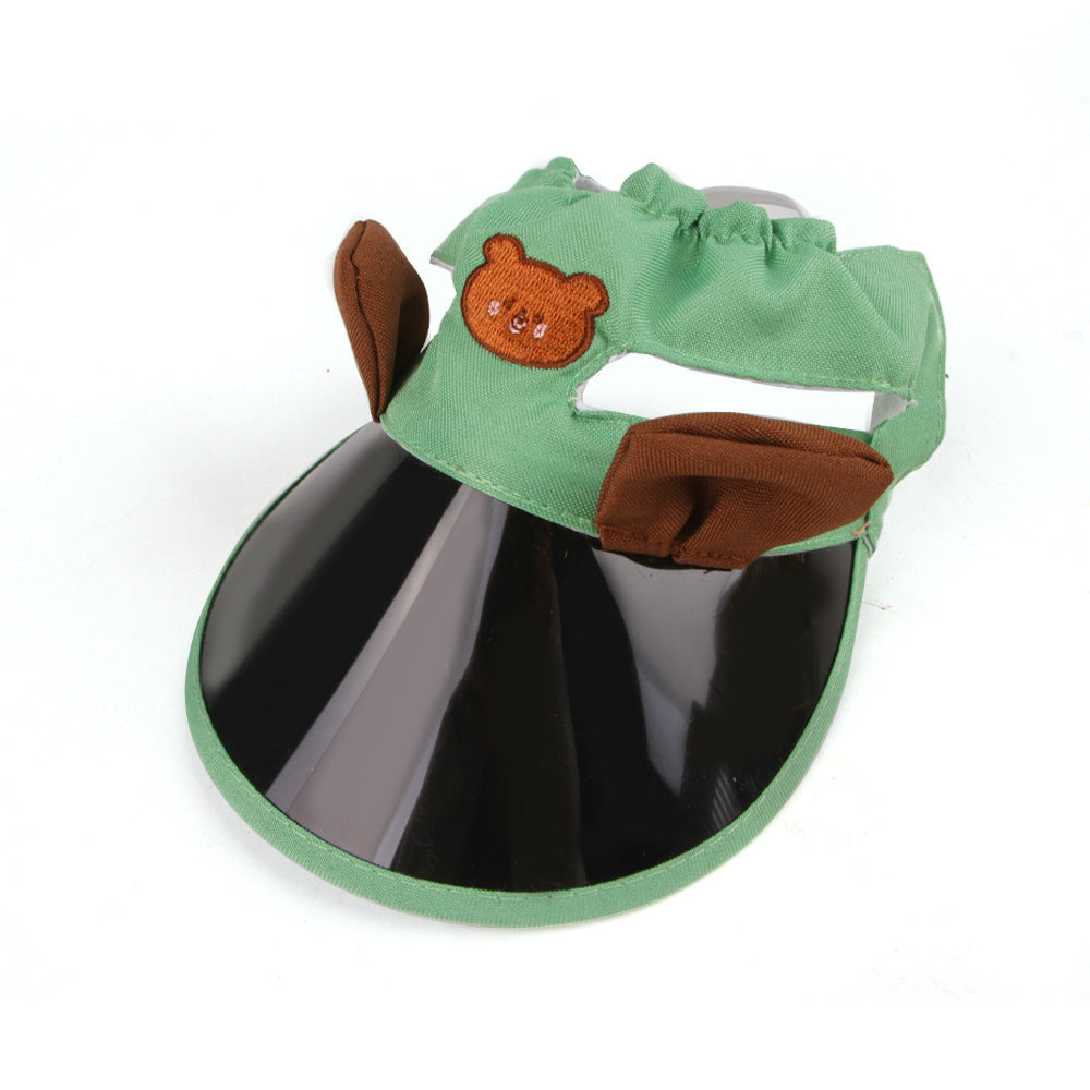 Cute Bear Ear Pet Sun Visor Hat Adjustable Dog Cap UV Protection Summer Puppy Sun Hat Jane's Pet Boutique