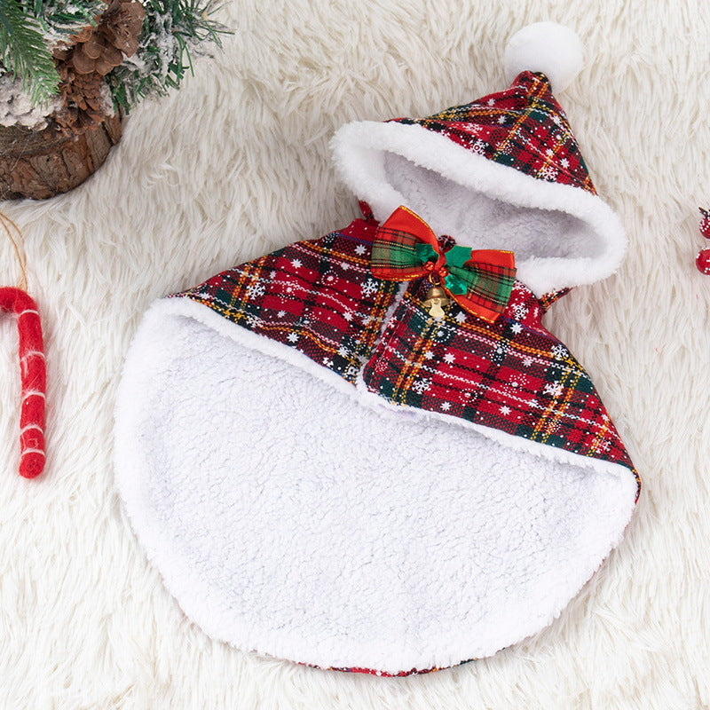 Christmas Tartan Hooded Cape for Dogs & Cats Jane's Pet Boutique