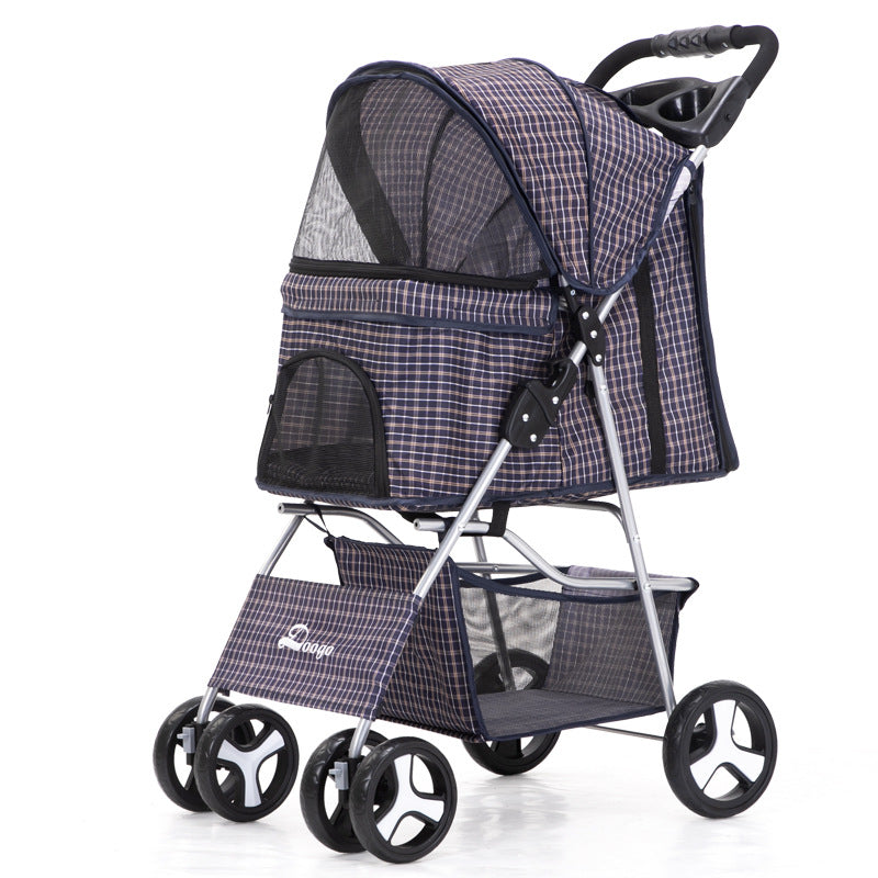 Luxury Foldable Pet Stroller – Breathable & Travel-Friendly Jane's Pet Boutique