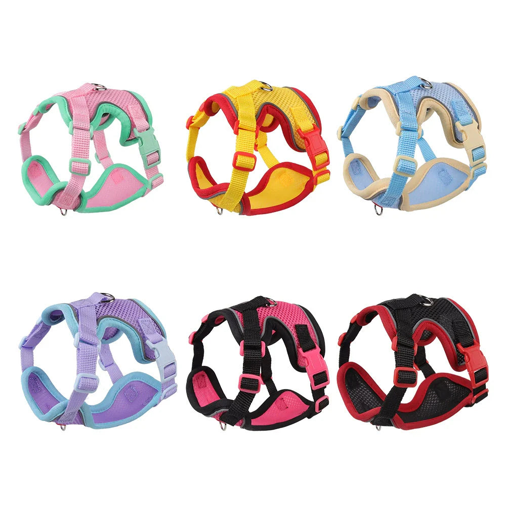Reflective Pet Harness and Leash Set Adjustable Soft Mesh Vest for Cats and Dogs Jane's Pet Boutique