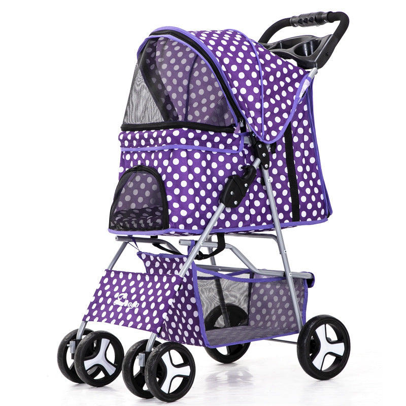 Luxury Foldable Pet Stroller – Breathable & Travel-Friendly Jane's Pet Boutique