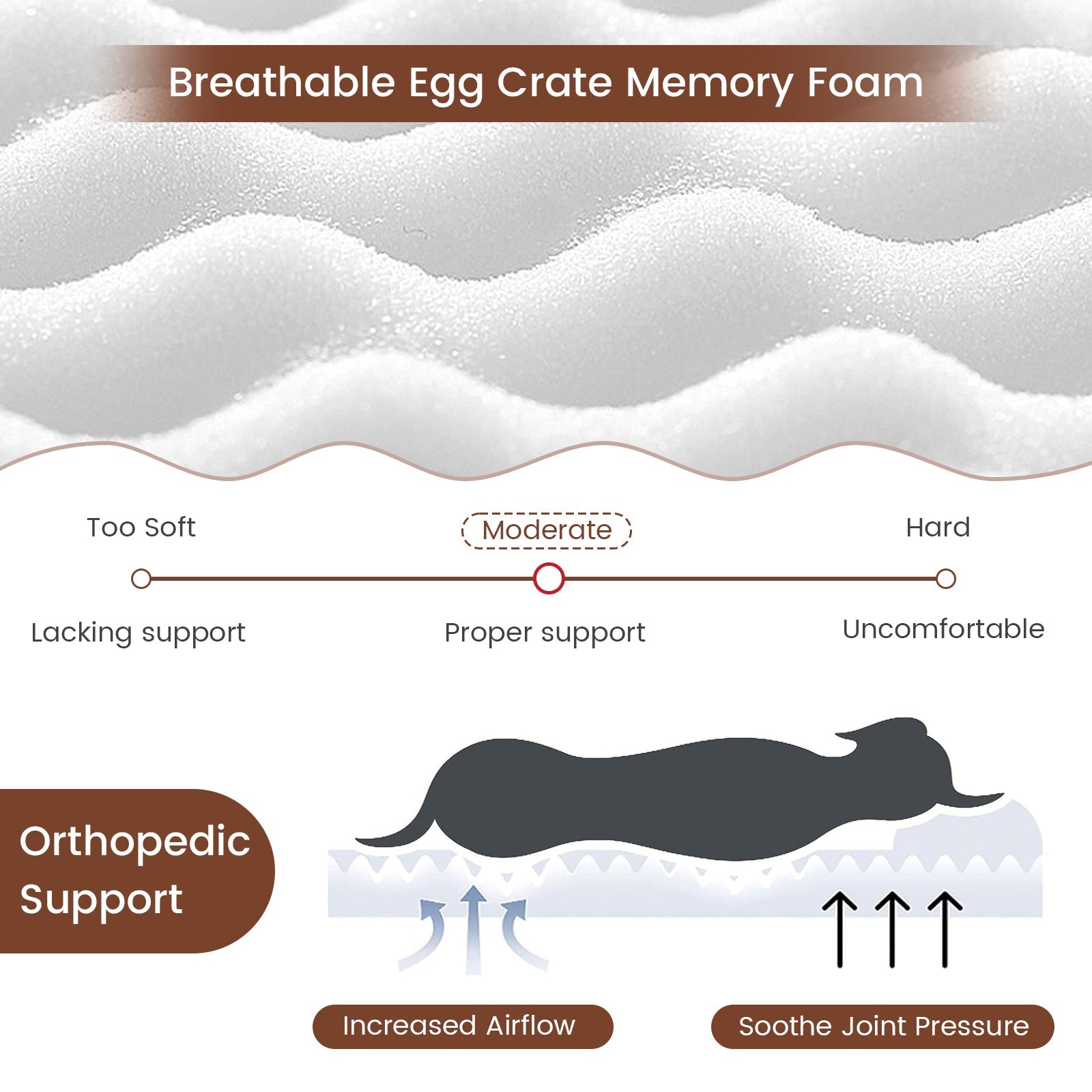 Orthopedic Dog Bed with Memory Foam Support for Large Dogs DirectDeals