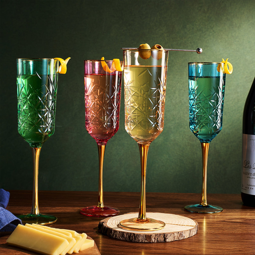 Duomo Champagne Flute Glassware, Set of 4 Khen Site