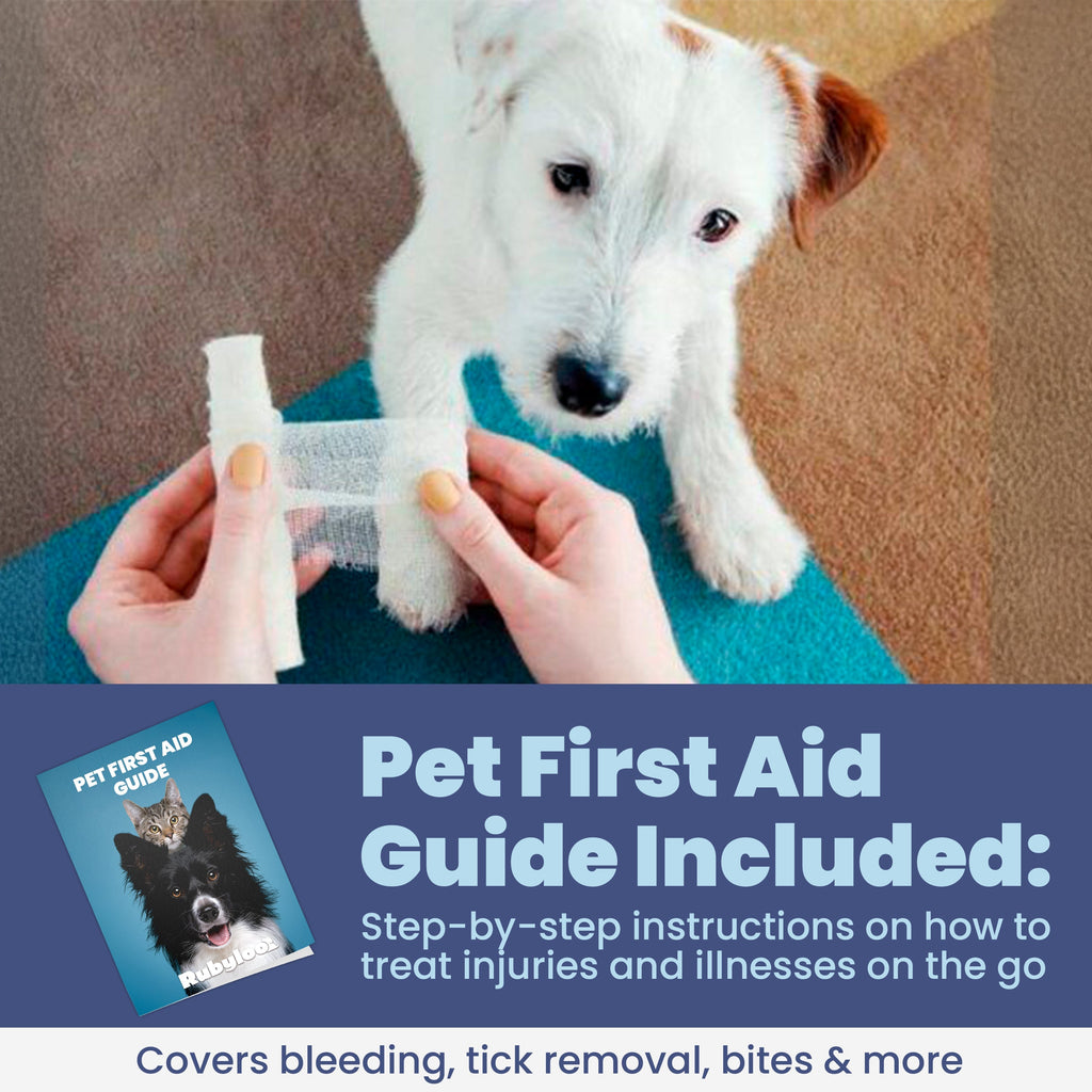 Pet First Aid Kit (Dogs & Cats) with Vet-Approved Essentials Rubyloo