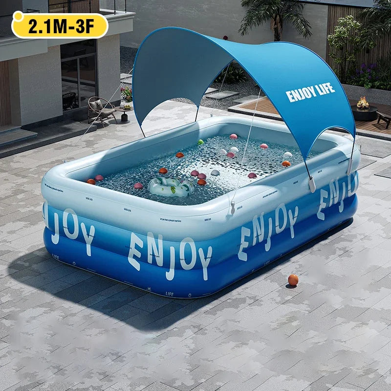 Family Pool, inflatable, covered, 3 sizes CONUSEA Official Store