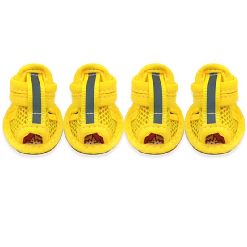 4PCS/set Non-slip Summer pet shoes Cute Paws Pets Store
