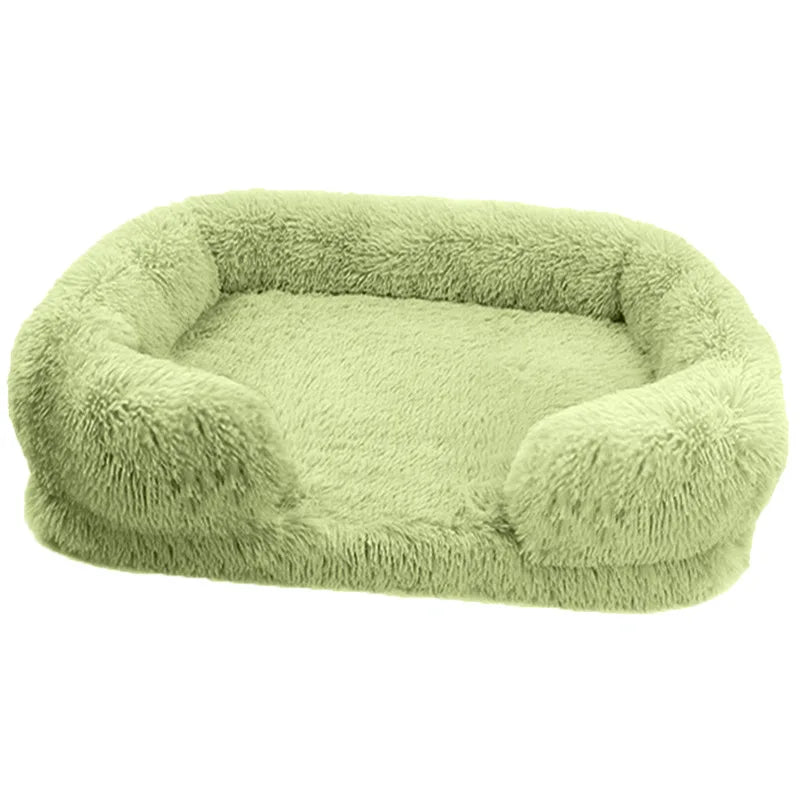 Cozy Plush Dog Sofa Bed Square Beds Washable Warm Pet Cushion Orthopedic Faux Fur Memory Foam Lounger Fluffy with Remove Cover IMHABBA Official Store