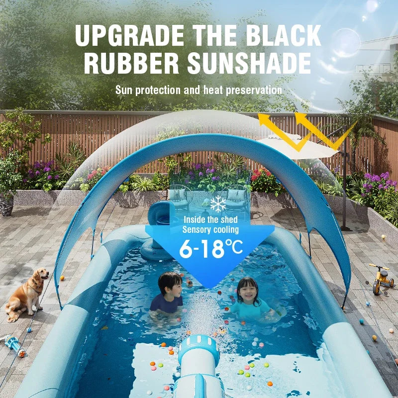 Family Pool, inflatable, covered, 3 sizes CONUSEA Official Store