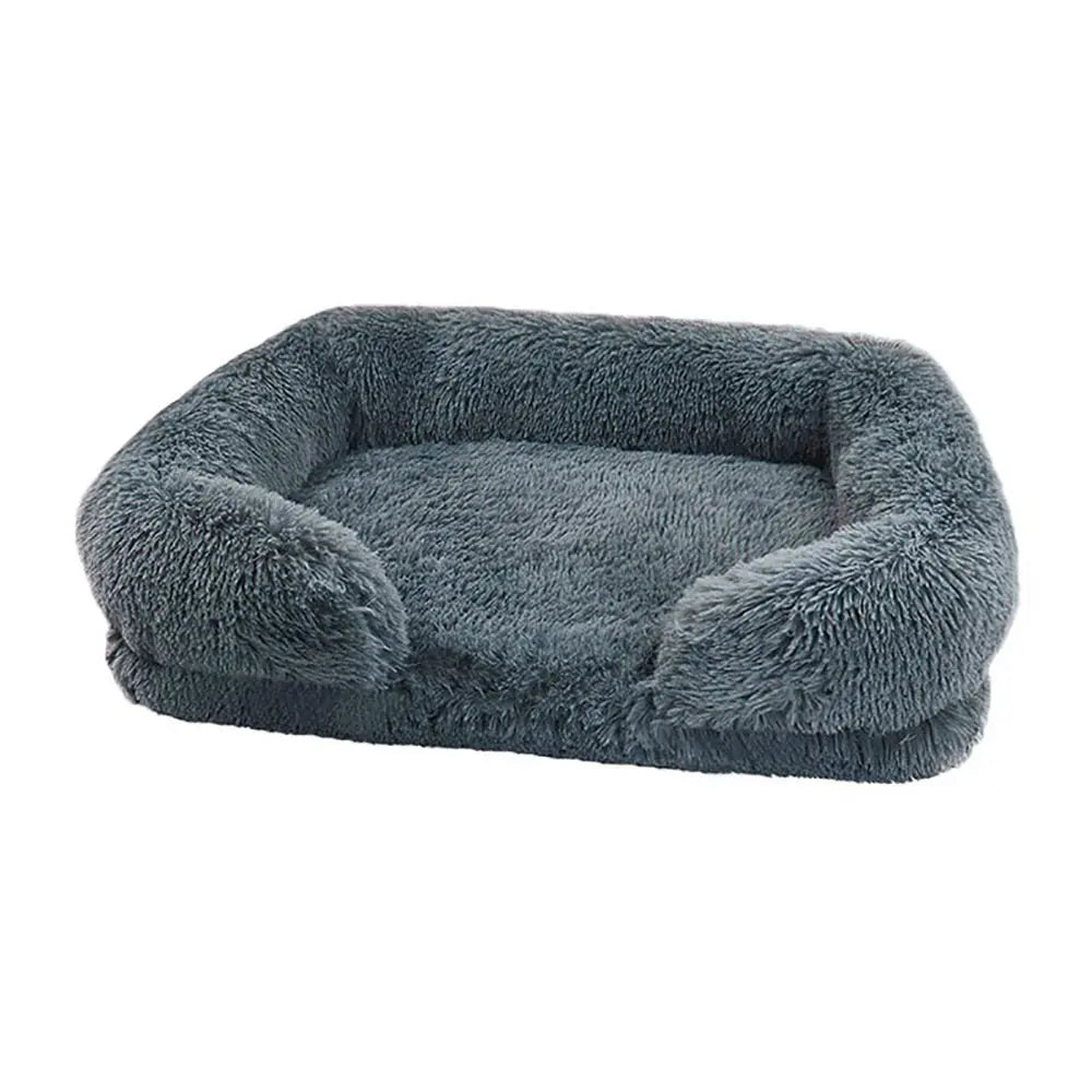 Cozy Plush Dog Sofa Bed Square Beds Washable Warm Pet Cushion Orthopedic Faux Fur Memory Foam Lounger Fluffy with Remove Cover IMHABBA Official Store