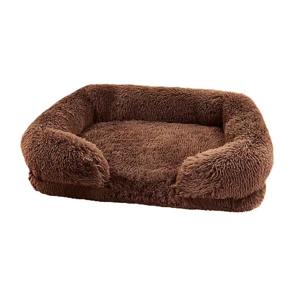 Cozy Plush Dog Sofa Bed Square Beds Washable Warm Pet Cushion Orthopedic Faux Fur Memory Foam Lounger Fluffy with Remove Cover IMHABBA Official Store