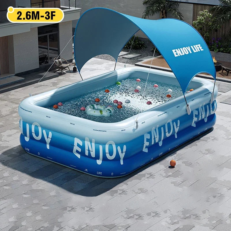 Family Pool, inflatable, covered, 3 sizes CONUSEA Official Store