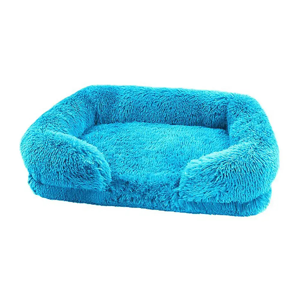 Cozy Plush Dog Sofa Bed Square Beds Washable Warm Pet Cushion Orthopedic Faux Fur Memory Foam Lounger Fluffy with Remove Cover IMHABBA Official Store