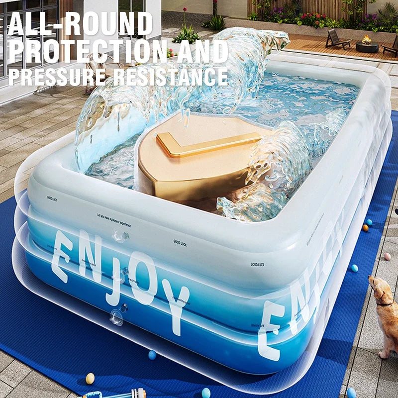 Family Pool, inflatable, covered, 3 sizes CONUSEA Official Store