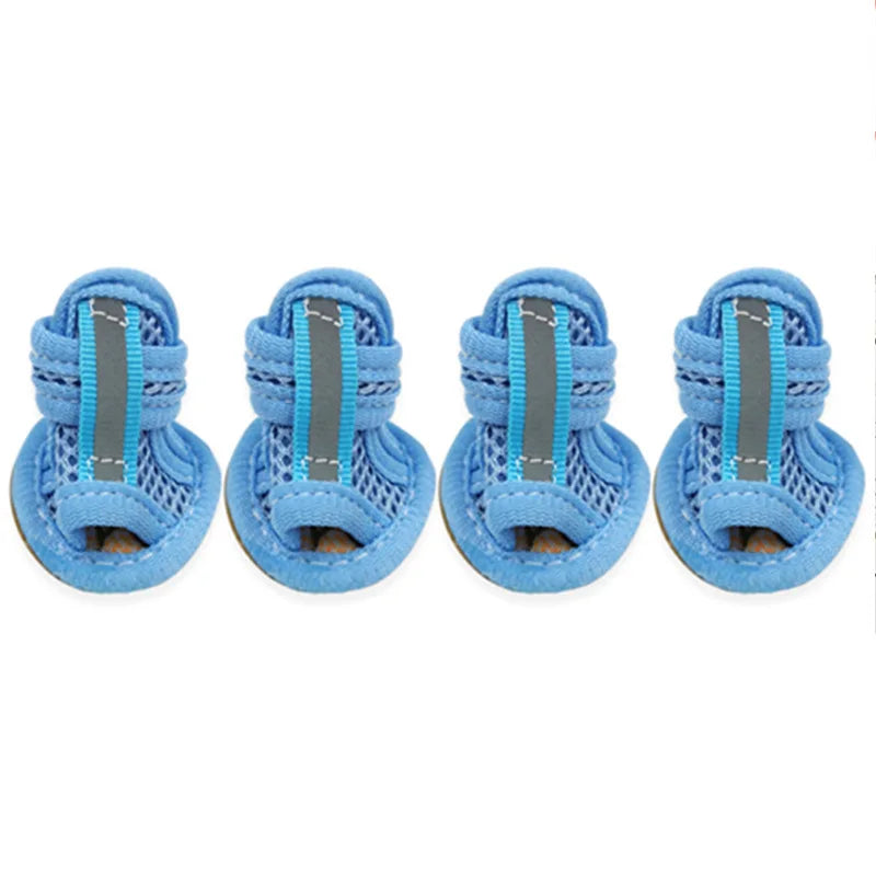4PCS/set Non-slip Summer pet shoes Cute Paws Pets Store