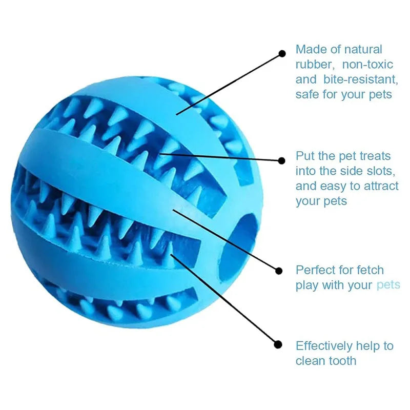 Interactive Rubber Chew Ball for Dogs & Cats — Treat Dispenser & Tooth-Cleaning Puppy Toy (5 cm / 2 in & 7 cm / 2.8 in) FanzyMarket