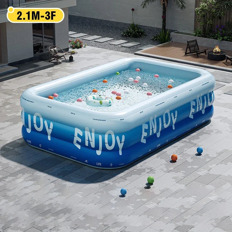 Family Pool, inflatable, covered, 3 sizes CONUSEA Official Store