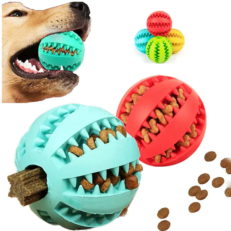 Interactive Rubber Chew Ball for Dogs & Cats — Treat Dispenser & Tooth-Cleaning Puppy Toy (5 cm / 2 in & 7 cm / 2.8 in) FanzyMarket