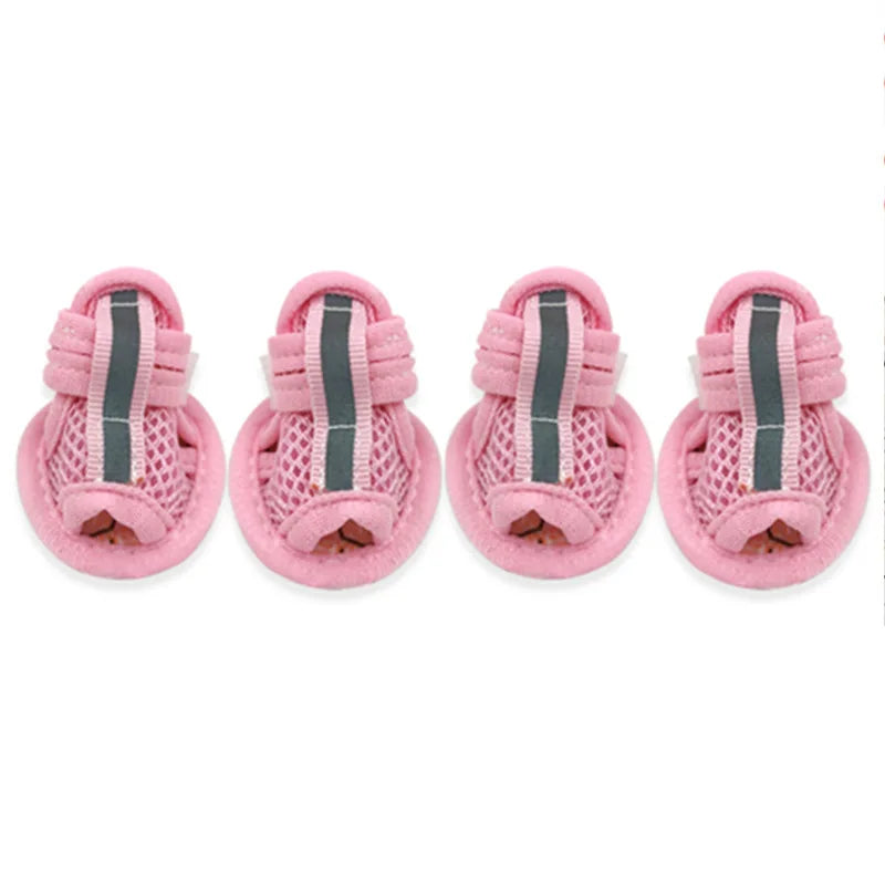 4PCS/set Non-slip Summer pet shoes Cute Paws Pets Store