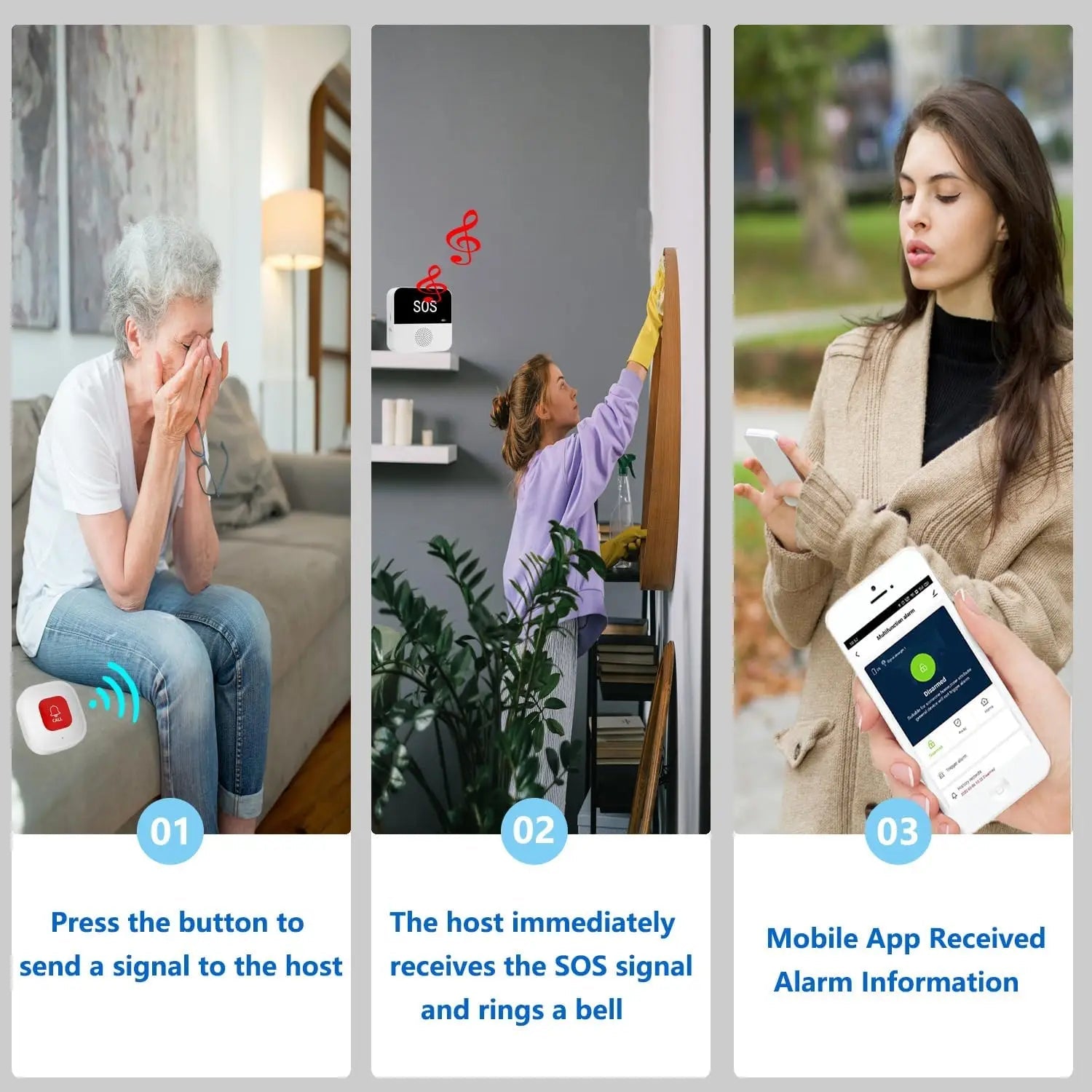 Wireless WiFi Elderly Caregiver Pager SOS Call Button Setu Intelligent Device Store