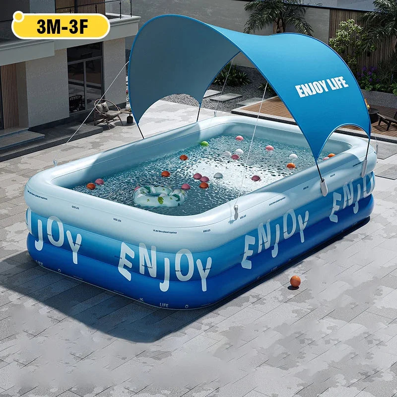 Family Pool, inflatable, covered, 3 sizes CONUSEA Official Store