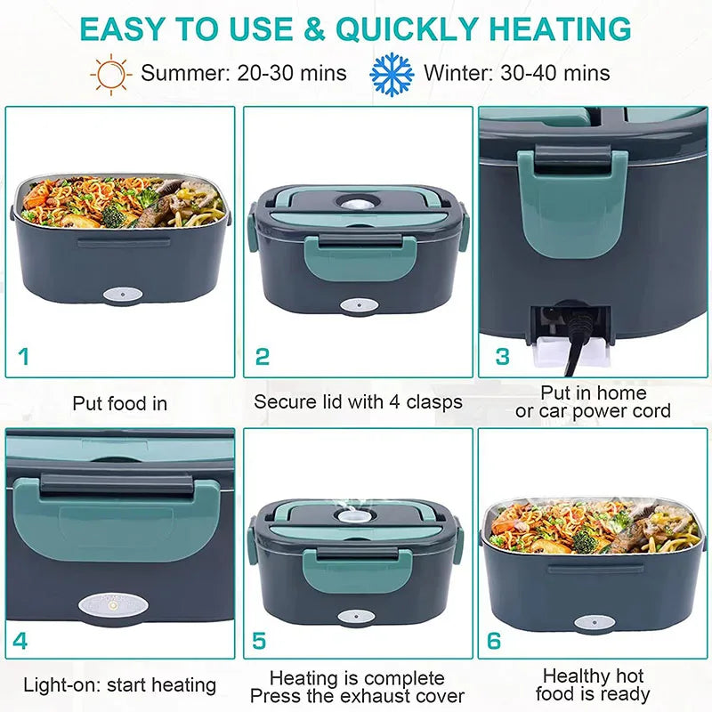 1.5 L 60W Electric Lunch Box Food Warmer Portable Food Heater for Car Or Home - Leak Proof, Lunch Heating Microwave for Truckers Shop1103837750 Store