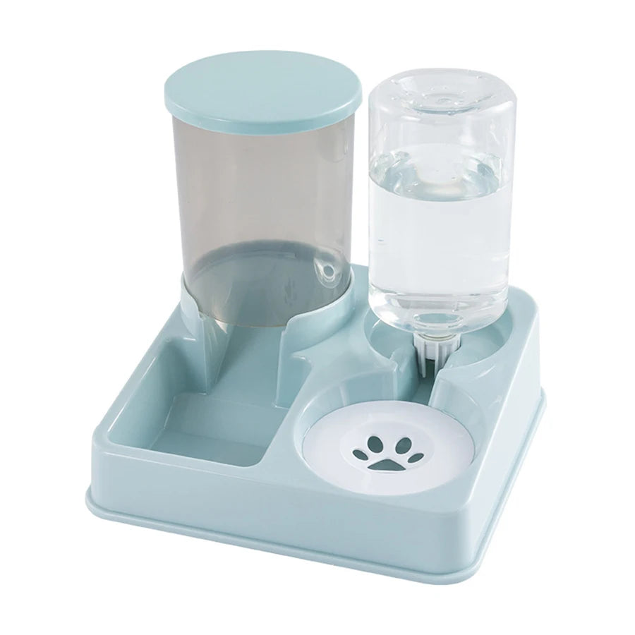 Automatic Cat Feeder Water Dispenser Set, 2 In 1 Tilted Automatic Pet Food And Water Feeder Gravity Food Feeder and Waterer oakeer Official Store