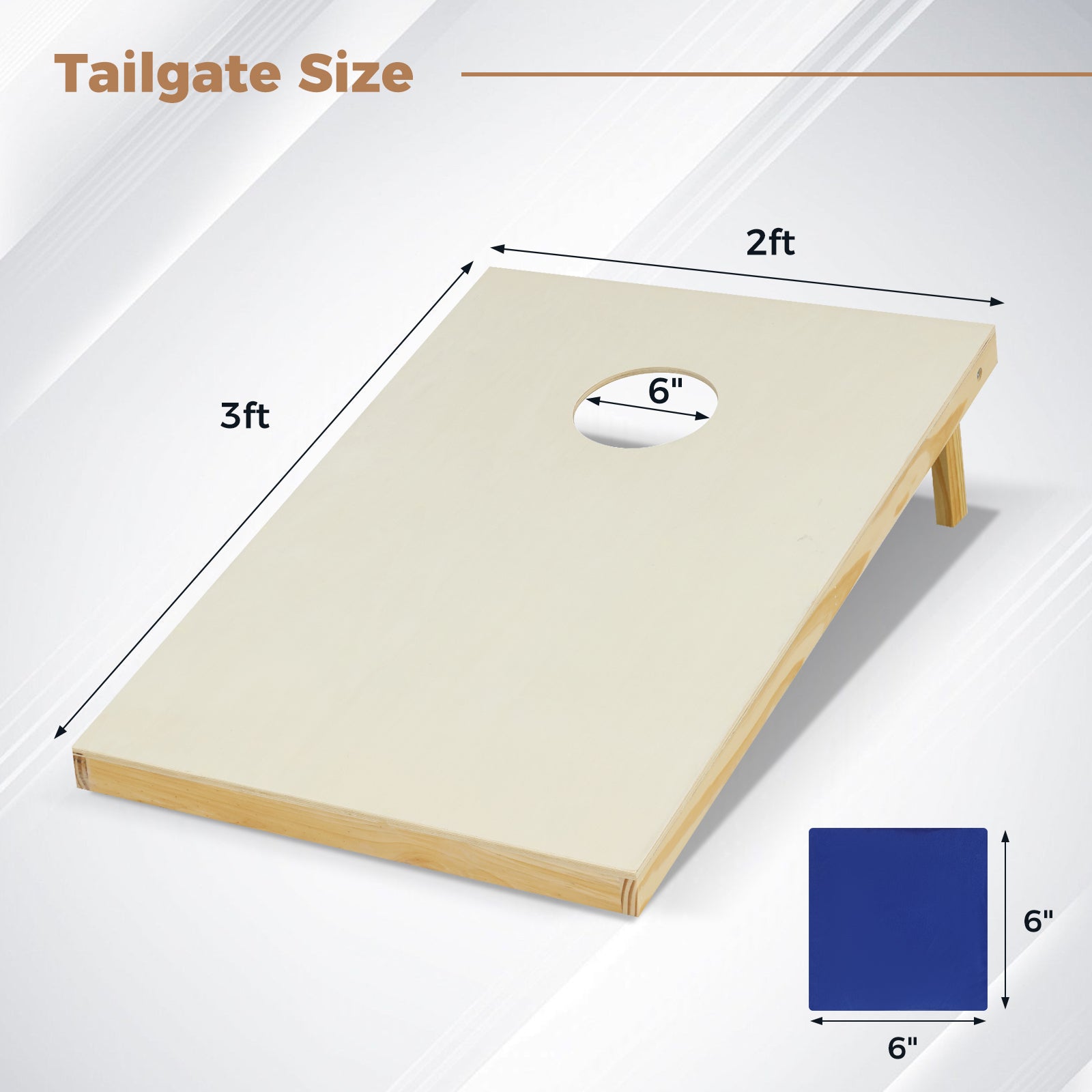 Solid Wood Cornhole Board Set Portable Corn Hole Game Board Includes 8 Bean Bags DirectDeals
