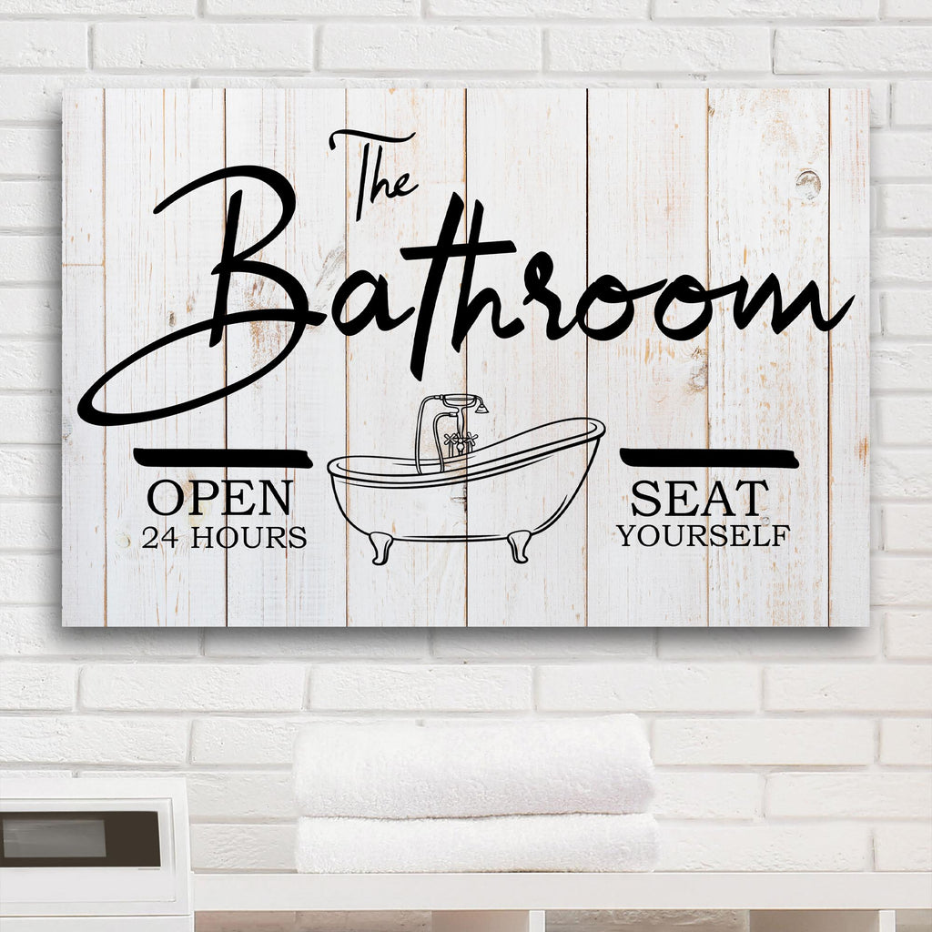 The Bathroom Sign Tailored Canvases