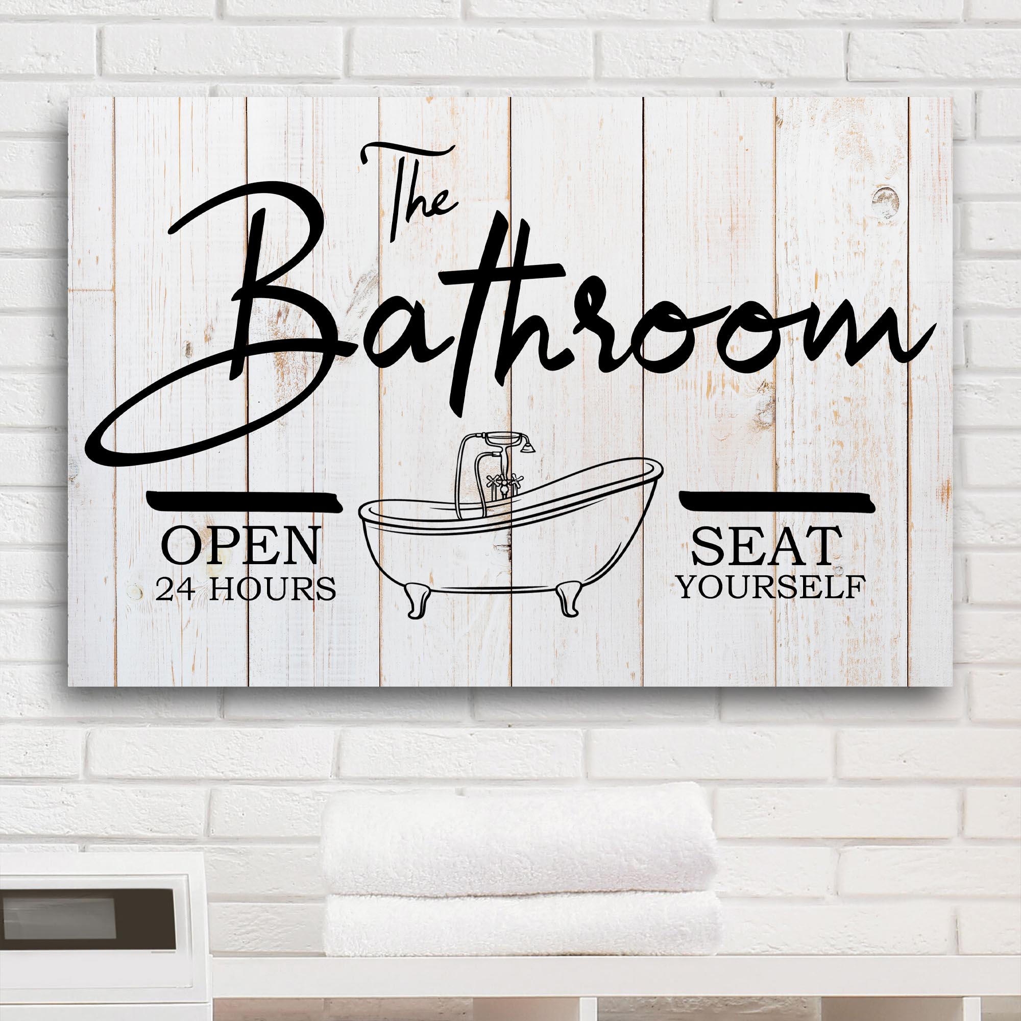 The Bathroom Sign Tailored Canvases