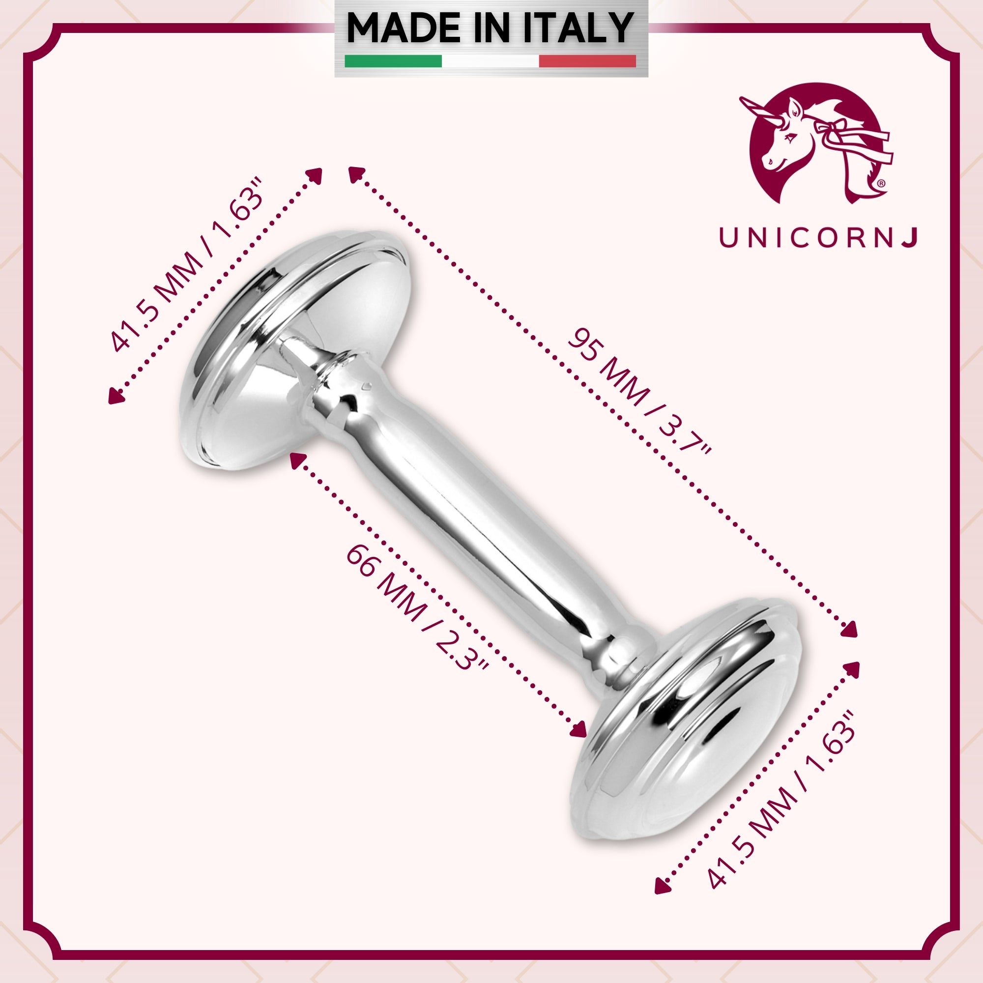 UNICORNJ Sterling Silver Keepsake Baby Rattle – A Timeless Heirloom Massete