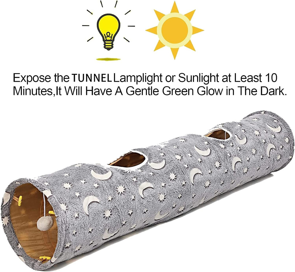 Cat Collapsible Tunnel Tube with Plush Ball toy MJ's Pet Closet