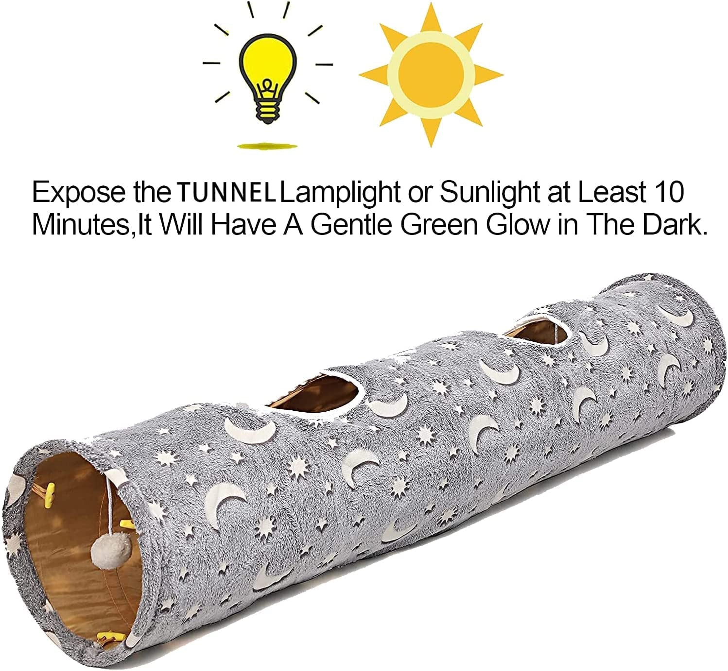Cat Collapsible Tunnel Tube with Plush Ball toy MJ's Pet Closet