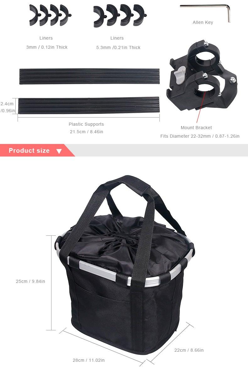 Bicycle Basket Handlebar Cycling Carryings Holder Bike Riding Pouch Cycle Biking Front Baggage Bag Load Bike Basket Detachable Bicycle Basket Folding Small Pet Cat Dog Carrier Front Handlebar Basket For Most Mountain Bikes And Bicycles Easy Install Stevvex