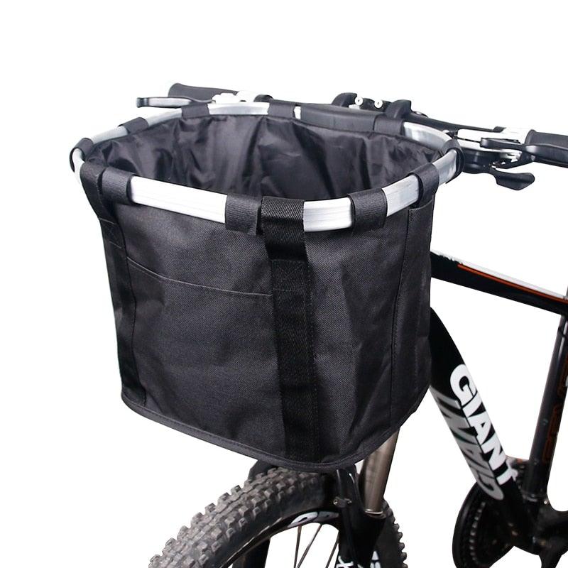 Bicycle Basket Handlebar Cycling Carryings Holder Bike Riding Pouch Cycle Biking Front Baggage Bag Load Bike Basket Detachable Bicycle Basket Folding Small Pet Cat Dog Carrier Front Handlebar Basket For Most Mountain Bikes And Bicycles Easy Install Stevvex