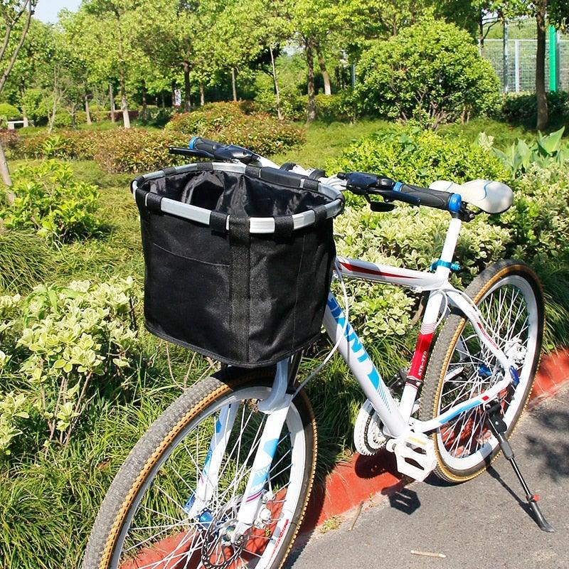 Bicycle Basket Handlebar Cycling Carryings Holder Bike Riding Pouch Cycle Biking Front Baggage Bag Load Bike Basket Detachable Bicycle Basket Folding Small Pet Cat Dog Carrier Front Handlebar Basket For Most Mountain Bikes And Bicycles Easy Install Stevvex