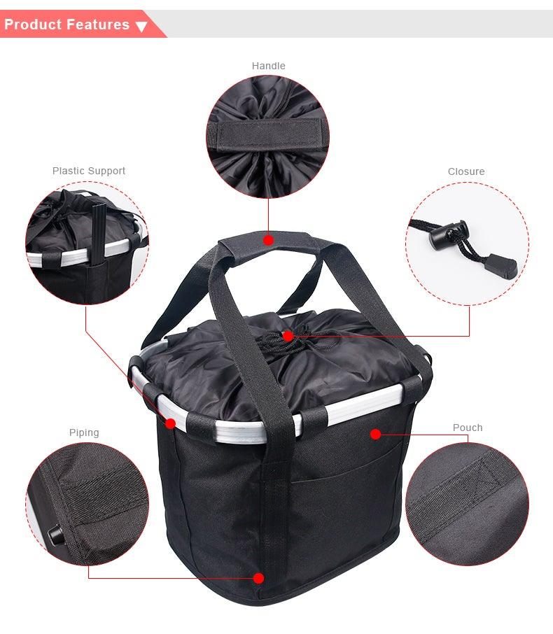 Bicycle Basket Handlebar Cycling Carryings Holder Bike Riding Pouch Cycle Biking Front Baggage Bag Load Bike Basket Detachable Bicycle Basket Folding Small Pet Cat Dog Carrier Front Handlebar Basket For Most Mountain Bikes And Bicycles Easy Install Stevvex