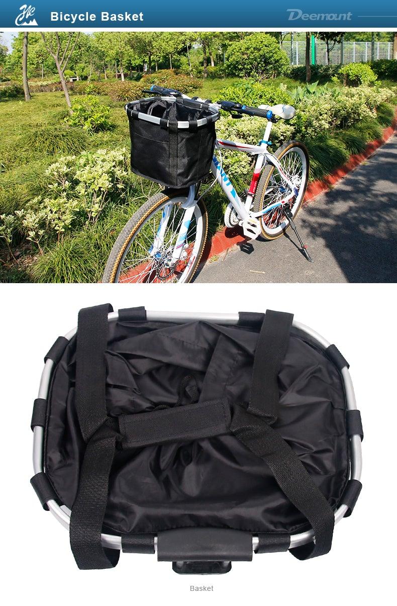Bicycle Basket Handlebar Cycling Carryings Holder Bike Riding Pouch Cycle Biking Front Baggage Bag Load Bike Basket Detachable Bicycle Basket Folding Small Pet Cat Dog Carrier Front Handlebar Basket For Most Mountain Bikes And Bicycles Easy Install Stevvex