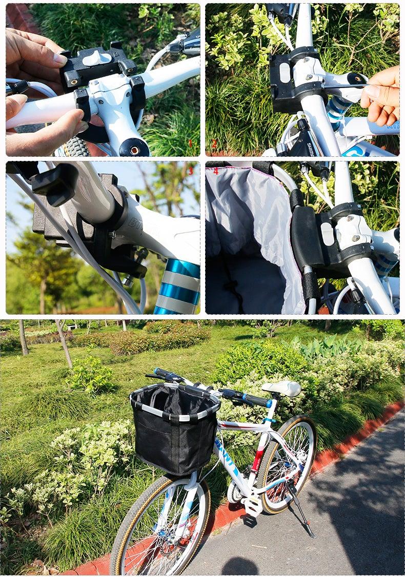 Bicycle Basket Handlebar Cycling Carryings Holder Bike Riding Pouch Cycle Biking Front Baggage Bag Load Bike Basket Detachable Bicycle Basket Folding Small Pet Cat Dog Carrier Front Handlebar Basket For Most Mountain Bikes And Bicycles Easy Install Stevvex