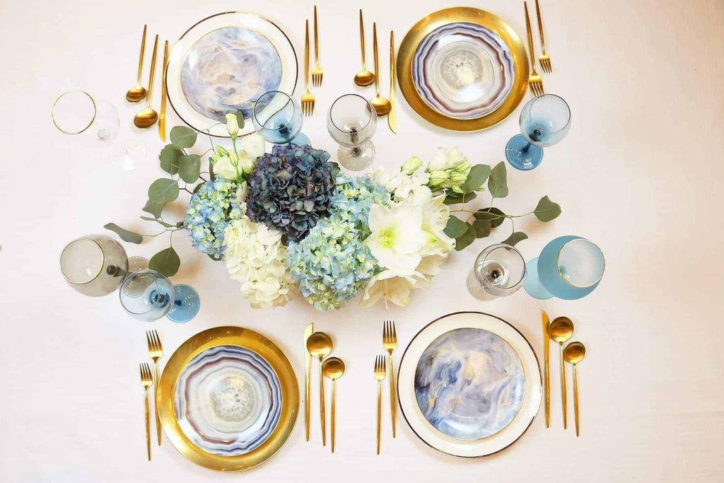 Blue Cloud China Dinnerware Set little white dish