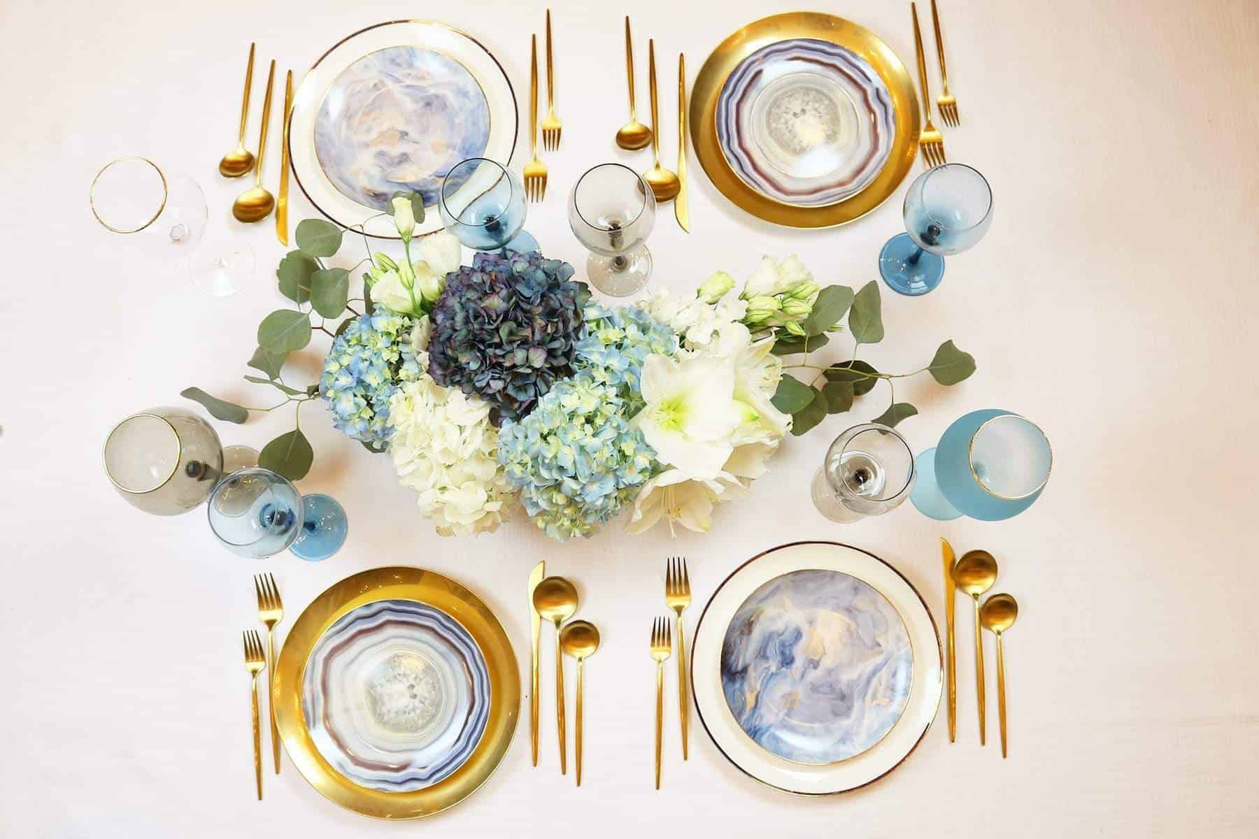 Blue Cloud China Dinnerware Set little white dish
