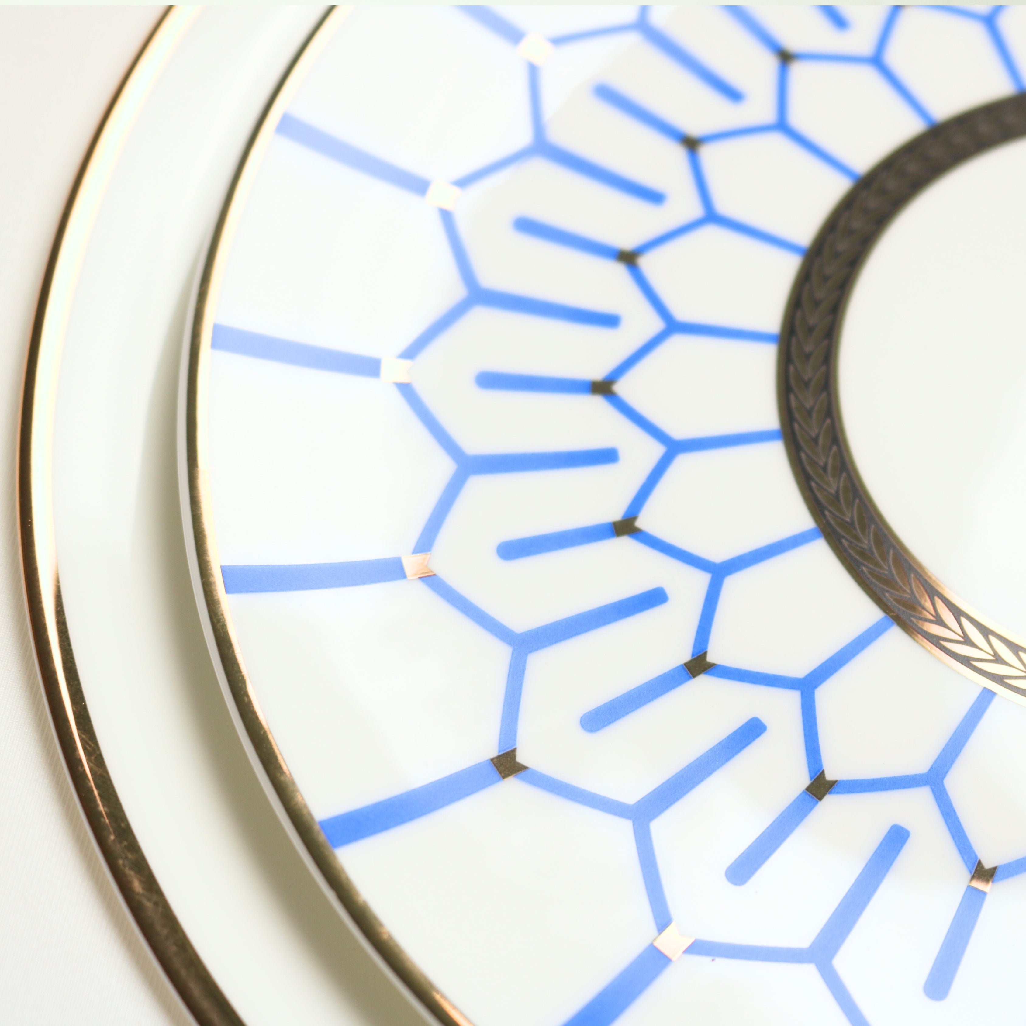 Blue Mosaic Porcelain Dinnerware Set little white dish