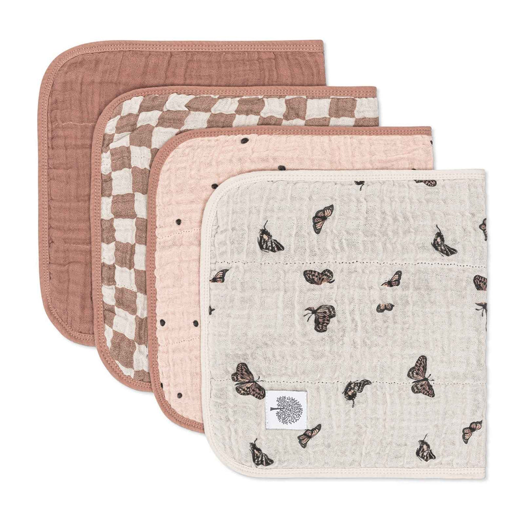 Butterfly Set - Muslin Burp Cloths (4 Pack) Parker Baby Co.