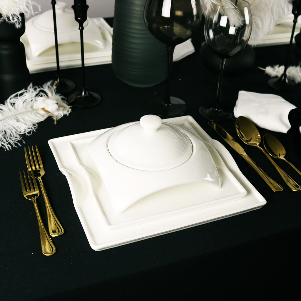 White Porcelain Dinnerware Set little white dish