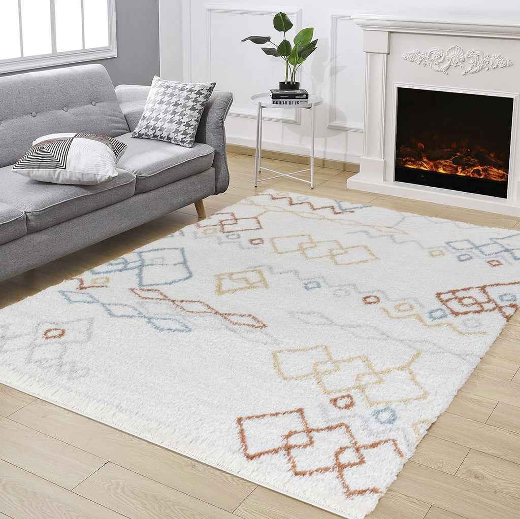 Loft Shag - 7'10" X 9'10" Shaggy Area Rug, Polypropylene - Ivory Unique Piece Furniture