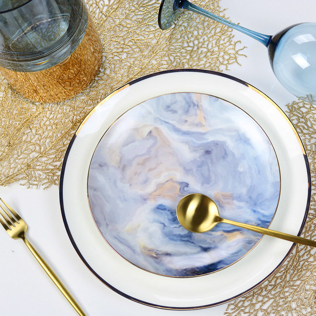 Blue Cloud China Dinnerware Set little white dish