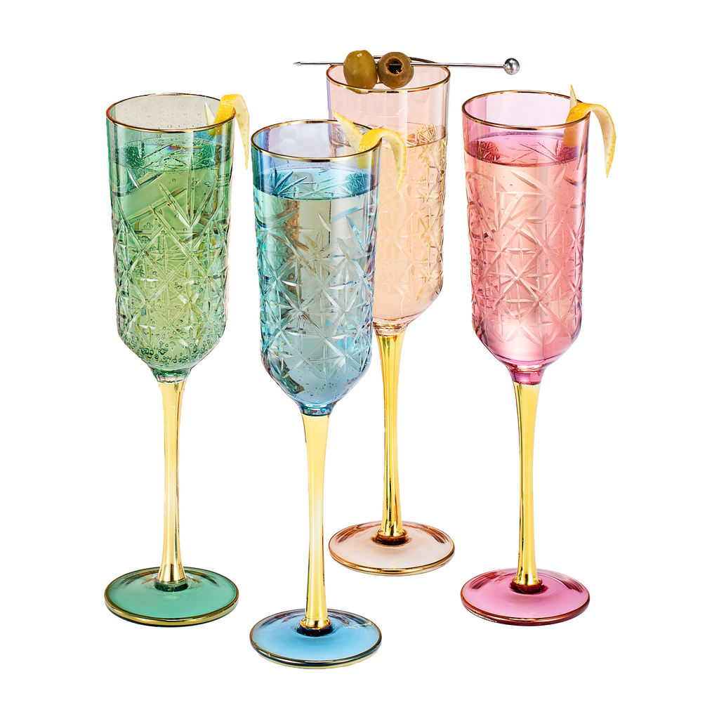 Duomo Champagne Flute Glassware, Set of 4 Khen Site